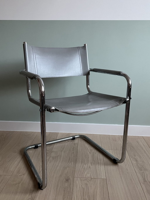 Vintage Rohrgestell Freischwinger Stuhl