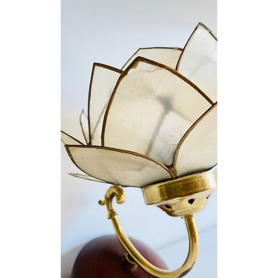 Image 1 of Wandlampe mit Blumen aus Perlmutt und Messing