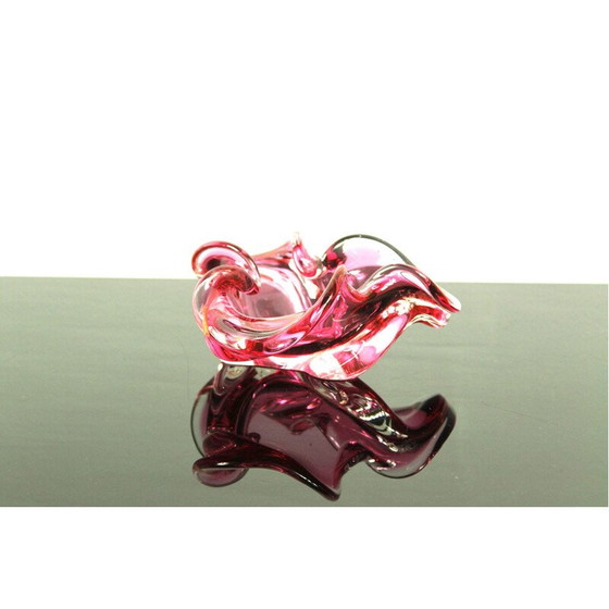 Image 1 of 6 Gläser aus rosa und blauem metallurgischem Glas von Miroslav Klinger für Železný Brod, 1960