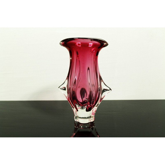 Image 1 of 6 Gläser aus rosa und blauem metallurgischem Glas von Miroslav Klinger für Železný Brod, 1960