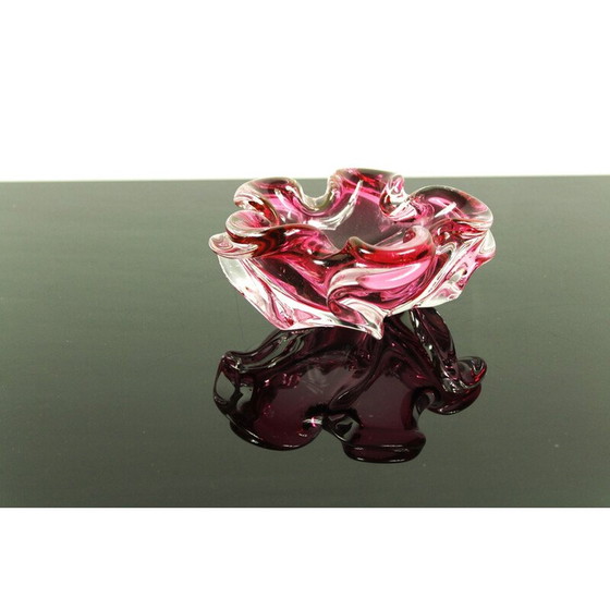 Image 1 of 6 Gläser aus rosa und blauem metallurgischem Glas von Miroslav Klinger für Železný Brod, 1960