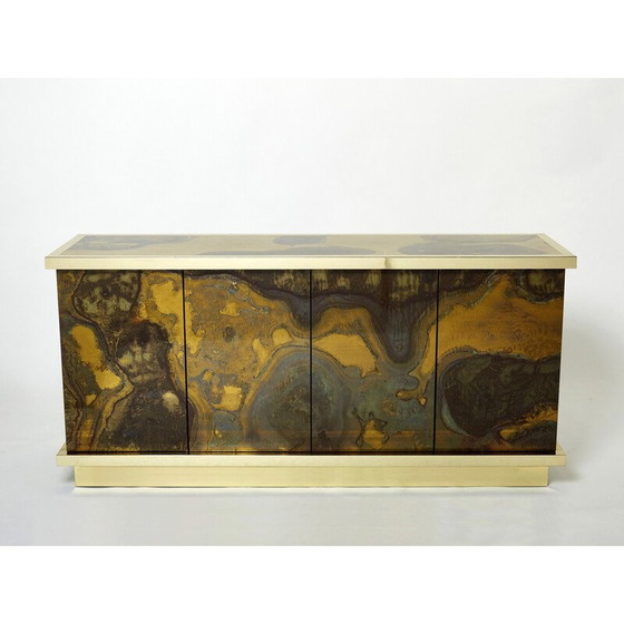 Image 1 of Vintage-Anrichte aus oxidiertem Messing von Isabelle und Richard Faure für Maison Honoré, 1970