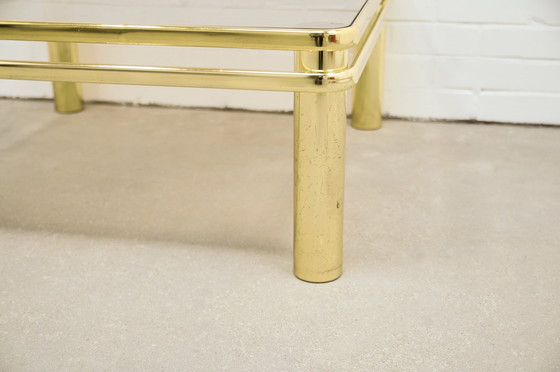 Image 1 of Vintage Messing Couchtisch Rauchglas