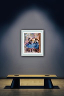 Edgar Degas: "Vor dem Ballett, Louvre Paris". Auf der Platte signiert.