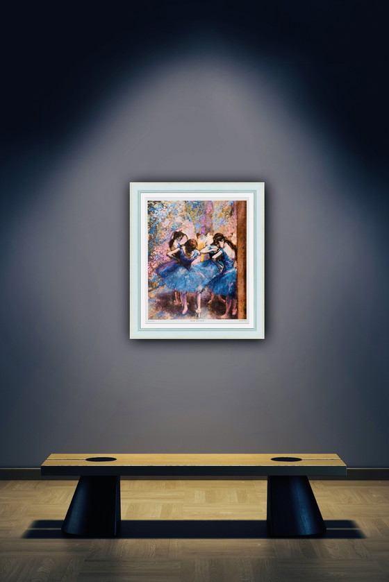 Image 1 of Edgar Degas: "Vor dem Ballett, Louvre Paris". Auf der Platte signiert.