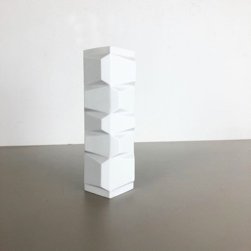 Vintage OP Art Vase Porzellan deutsch von Heinrich Fuchs für Hutschenreuther