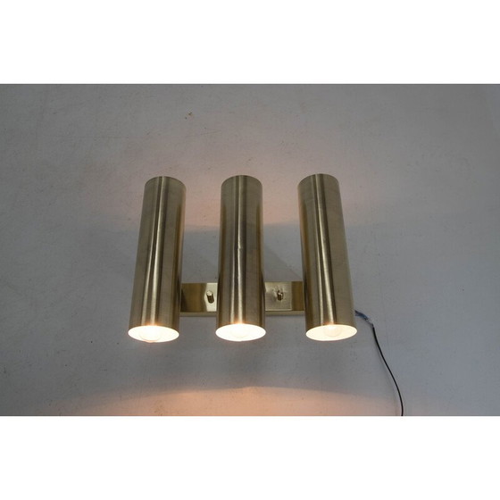 Image 1 of Wandlampe aus Messing, 1970er Jahre