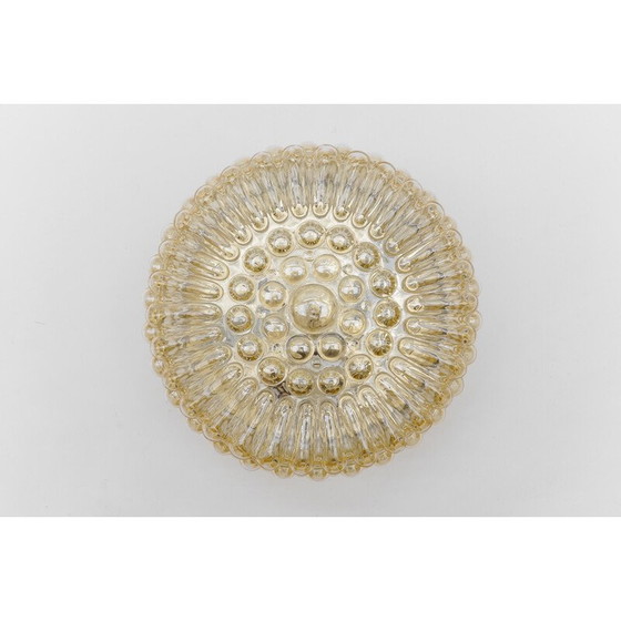 Image 1 of Deckenlampe aus bernsteinfarbenem, blasigem Glas, 1960