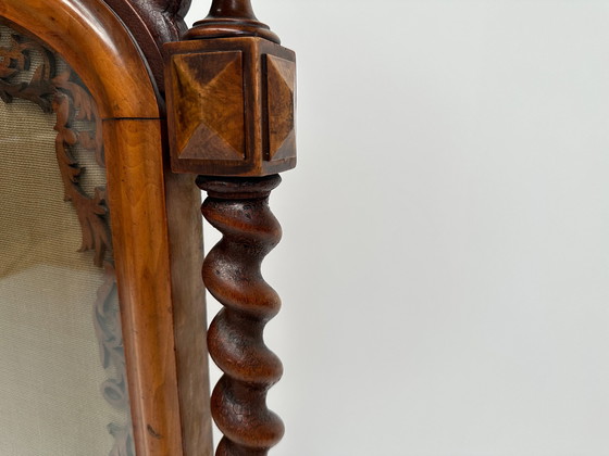 Image 1 of Antiker viktorianischer Needlepoint-Kaminschirm