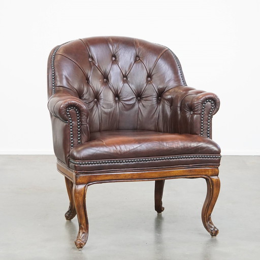 Chesterfield-Sessel aus Rindsleder