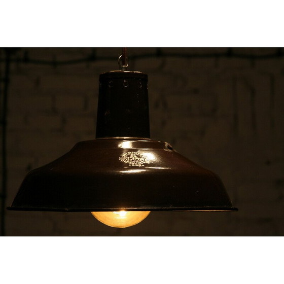 Image 1 of Braune Vintage-Pendelleuchte aus Stahl