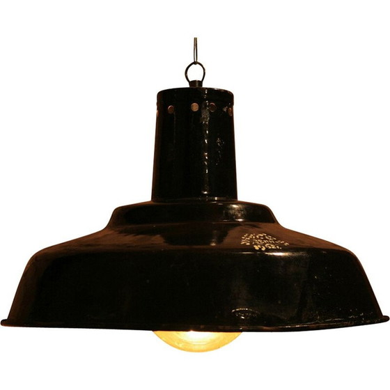 Image 1 of Braune Vintage-Pendelleuchte aus Stahl