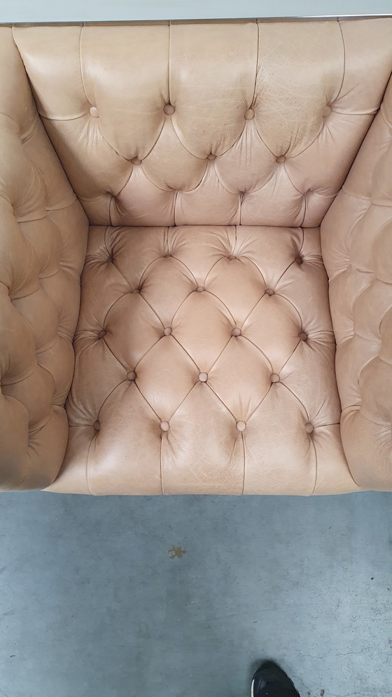 Image 1 of chesterfield no.2 vintage design sessel camel beige leder cube modell