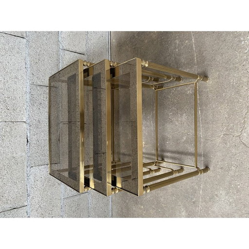 Vintage Messing Nisttische, Maison Jansen 1970