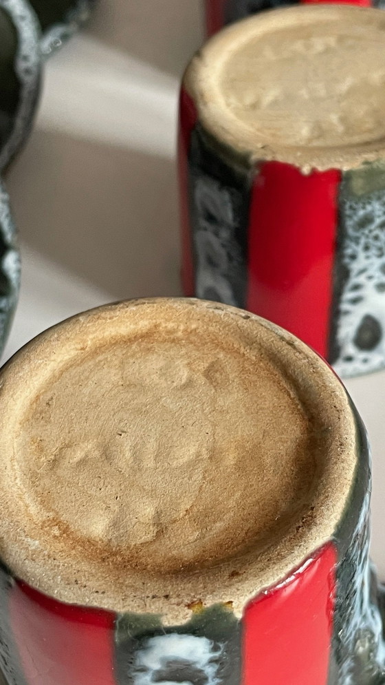 Image 1 of 6 Tassen Und Untertassen Kunstkeramik Luc Vallauris Vintage