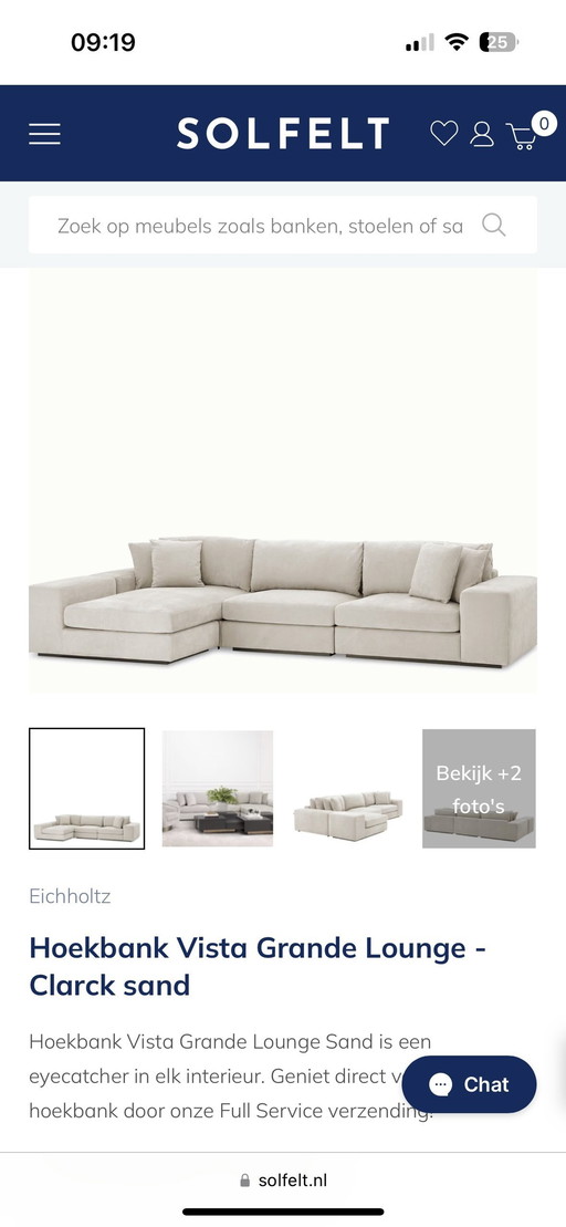 Eicholtz Ecksofa Vista Grande Lounge - Clarck Sand