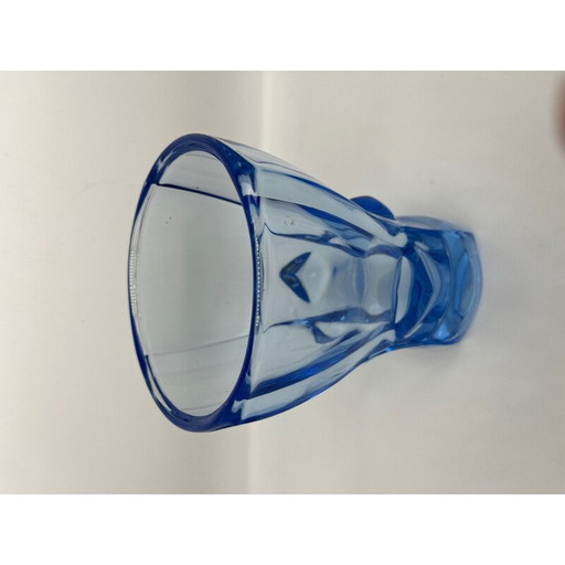 Blaue Vintage-Glasvase, 1950