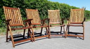 4 Teak and Garden Ocean Liegestühle, zusammenklappbar