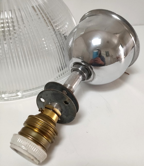 Image 1 of Hängeleuchte Holophane Glas Industriell