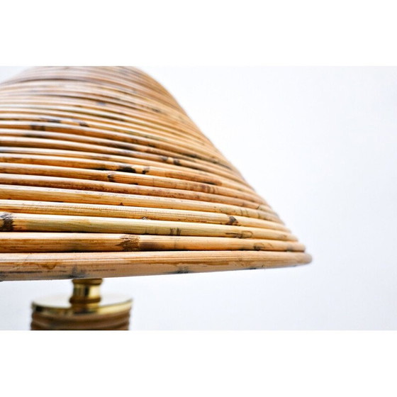 Image 1 of Paar alte Tischlampen aus Messing und Bambus, Italien