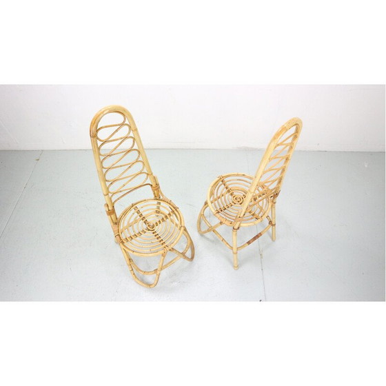 Image 1 of Ein Paar alte Bambusstühle, Eddie Hoekstra zugeschrieben, 1960