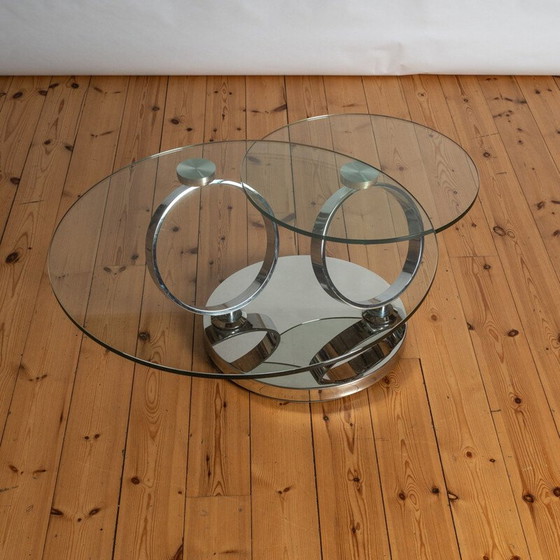 Image 1 of Vintage Couchtisch aus Glas und Chrom, 1980
