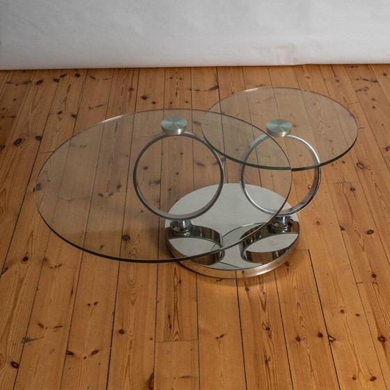 Image 1 of Vintage Couchtisch aus Glas und Chrom, 1980