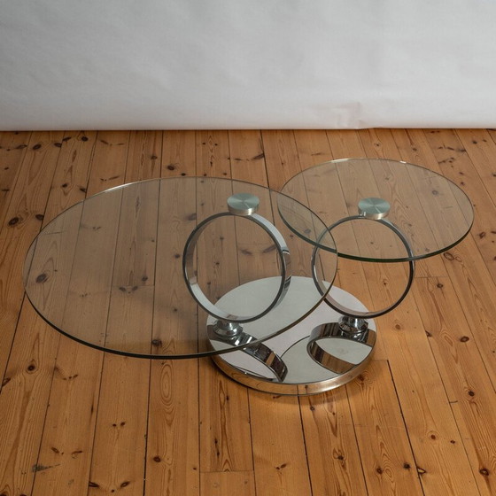 Image 1 of Vintage Couchtisch aus Glas und Chrom, 1980
