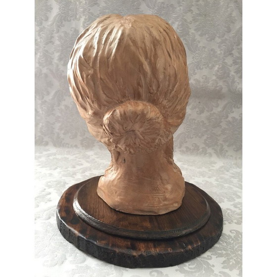 Image 1 of Vintage-Skulptur aus Ton "Brustbild einer Frau", 1950er Jahre