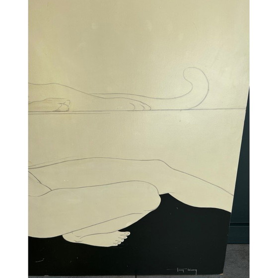 Image 1 of Paar alte Gouachen von Tony Warren, 1980