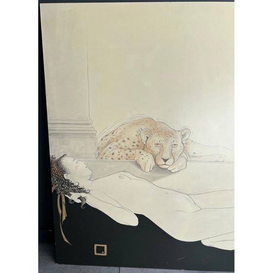 Image 1 of Paar alte Gouachen von Tony Warren, 1980