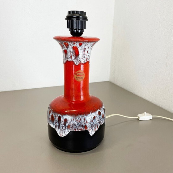 Image 1 of Vintage bunte fette Lava Keramik Tischlampe von Jasba Ceramics, Deutschland 1970er