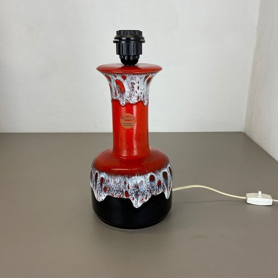 Image 1 of Vintage bunte fette Lava Keramik Tischlampe von Jasba Ceramics, Deutschland 1970er