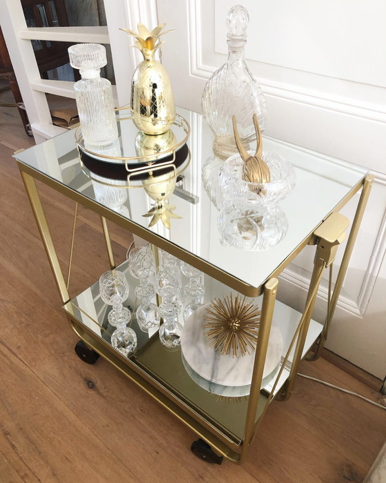 Image 1 of Servierwagen gold verspiegelt