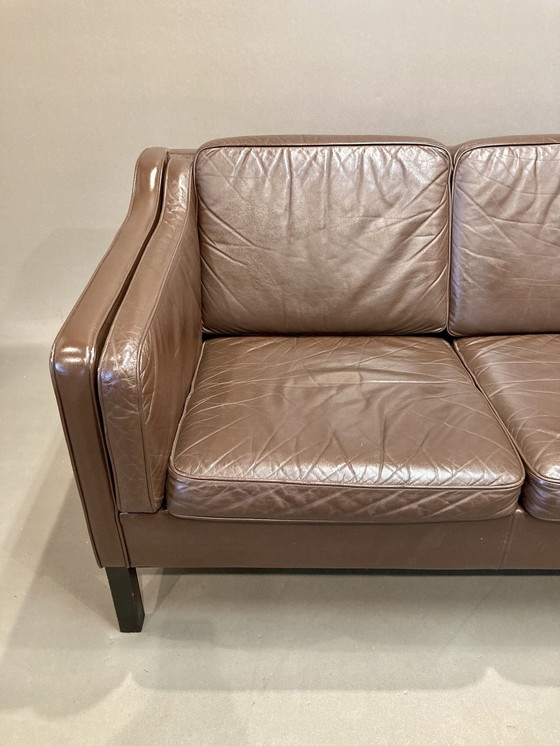 Image 1 of 3-Sitzer-Sofa Leder Skandinavisches Design.