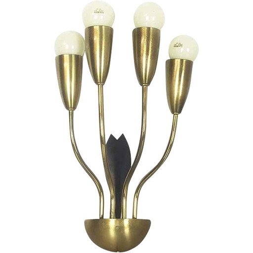 Klassische Wandlampe aus Metall und Messing, Italien 1960