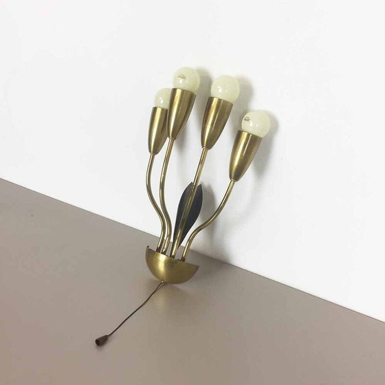 Image 1 of Klassische Wandlampe aus Metall und Messing, Italien 1960