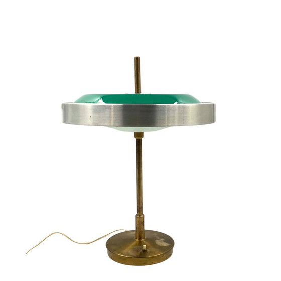 Image 1 of Vintage Tischlampe aus Messing und Glas von Oscar Torlasco für Lumi, Italien 1960
