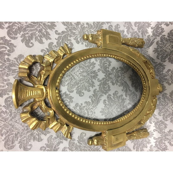 Image 1 of Ovaler Vintage-Rahmen aus massiver vergoldeter Bronze