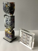 Ad van Hassel Ukraine Plexiglas Toffee + Grafitti Briefmarkenbogen.