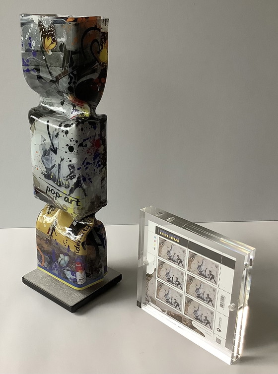 Image 1 of Ad van Hassel Ukraine Plexiglas Toffee + Grafitti Briefmarkenbogen.