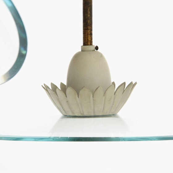 Image 1 of Vintage-Kronleuchter mit 16 Lichtern aus Messing und Glas, Italien 1950