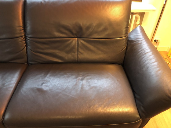 Image 1 of 3-Sitzer Sofa Luxus Leder Dunkelblau