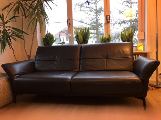 Image 1 of 3-Sitzer Sofa Luxus Leder Dunkelblau