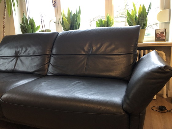 Image 1 of 3-Sitzer Sofa Luxus Leder Dunkelblau