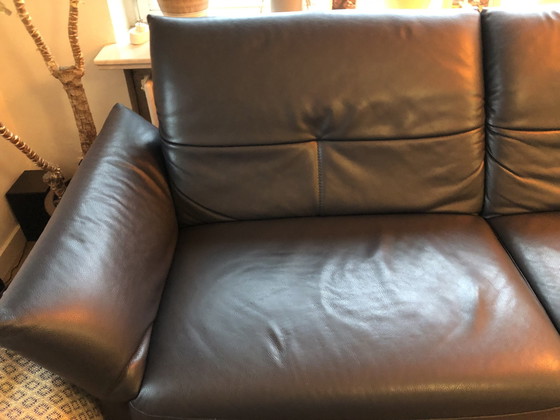 Image 1 of 3-Sitzer Sofa Luxus Leder Dunkelblau