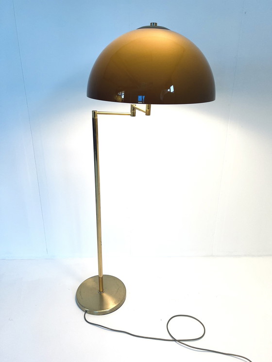 Image 1 of Stehlampe mit Pilz aus Messing