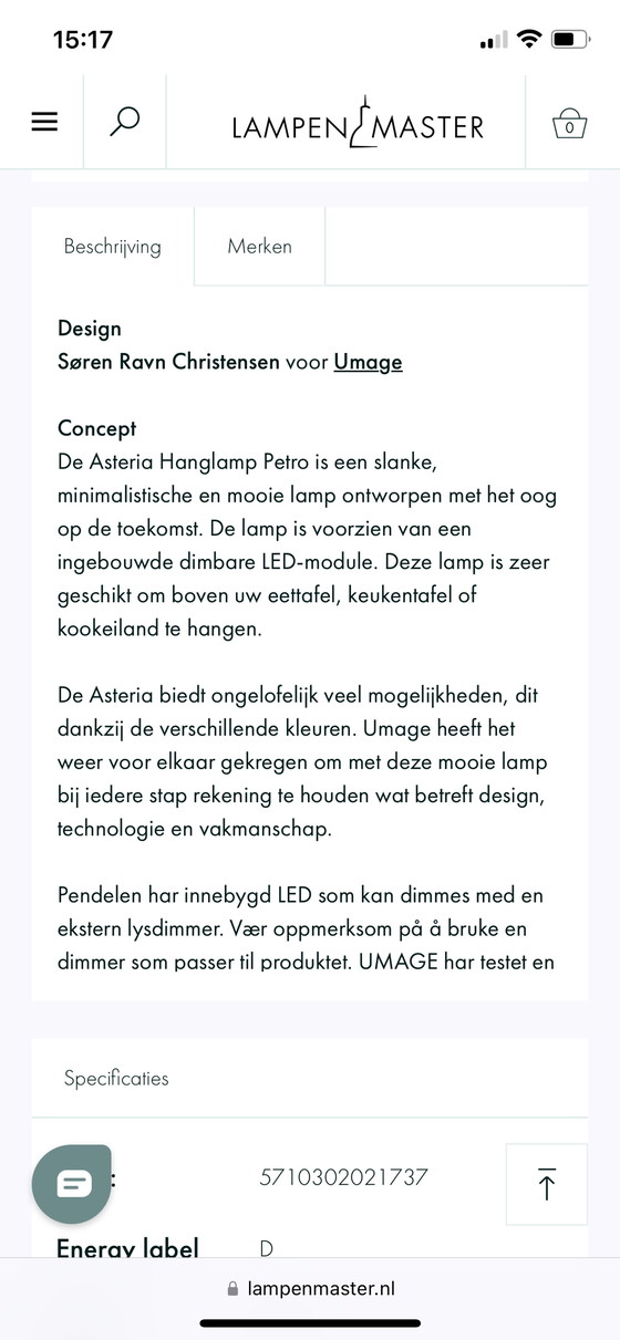 Image 1 of Asteria Medium Hängelampe in der Farbe Petrol