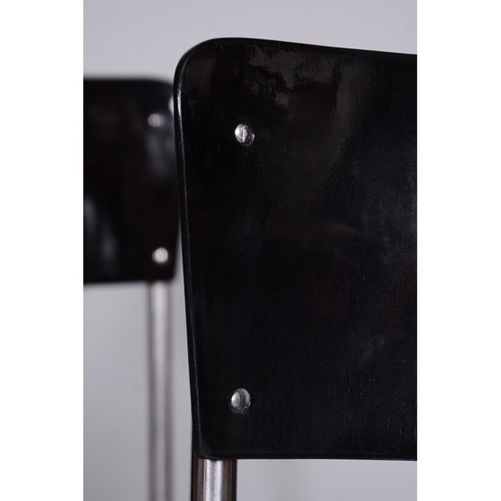 Image 1 of Satz von 6 schwarzen Bauhaus-Stühlen von Vichr a Spol, 1930er Jahre