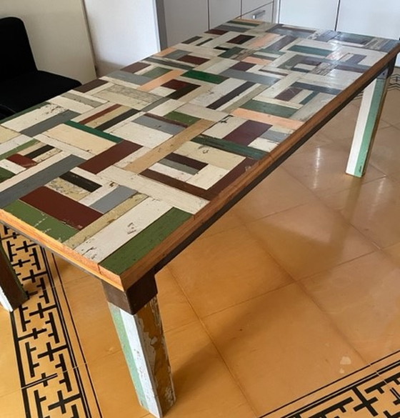 Image 1 of Design Tisch aus Altholz Stil Piet Hein Eek 200x100 cm